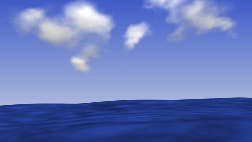 Rolling waves on the sea. (3d animation)