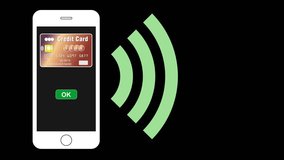 Smartphone and credit card with contactless payment chip sending wi-fi signal. E-commerce and instant remote pay illustration. Digital banking and consumerism concept. - Powered by Shutterstock - Get 15% off with code: PIKWIZARD15