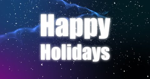 Illustration of christmas greeting with happy holidays message on colored background 4k