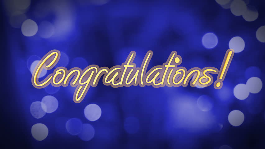 Congratulations Shiny Message On Blue Stock Footage Video 100 Royalty