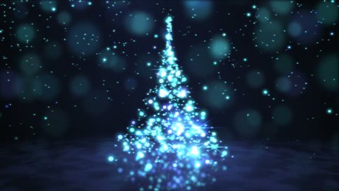 Christmas Tree Glowing Blue Particles の動画素材 ロイヤリティフリー 735 Shutterstock