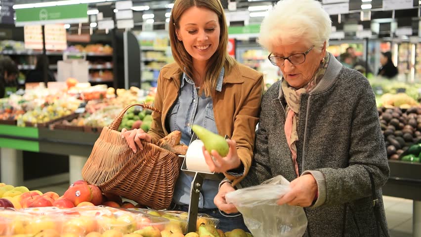 elderly woman with young woman stock footage video 100