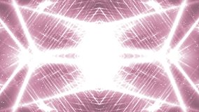 VJ Fractal pink kaleidoscopic background.Background pink motion with fractal design on black background. Disco spectrum lights concert spot bulb. Light Tunnel. Seamless loop.