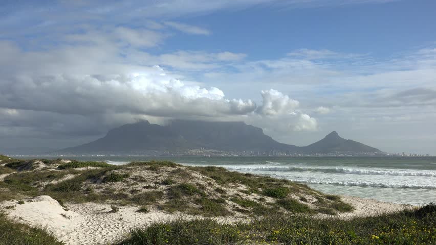 View to Cape Town (from Bloubergstrand) as 4K UHD footage