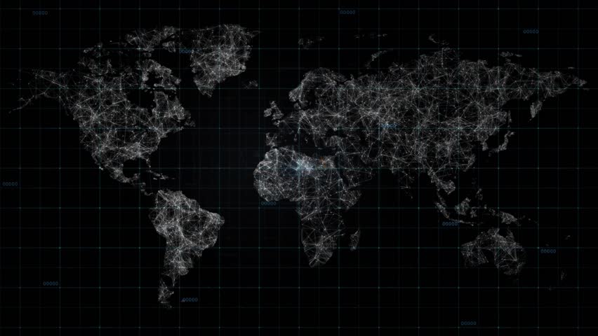 Sci Fi world map design. Futuristic look of world… - Royalty Free Video