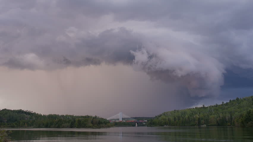 Storm clouds at a Canadian lake in summer