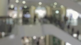 Crowded people on escalator in a shopping mall Hyperlapse blurred video