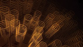 Abstract background with animation moving neon shapes from hexagons. Technological backdrop. Animation of seamless loop. - Powered by Shutterstock - Get 15% off with code: PIKWIZARD15