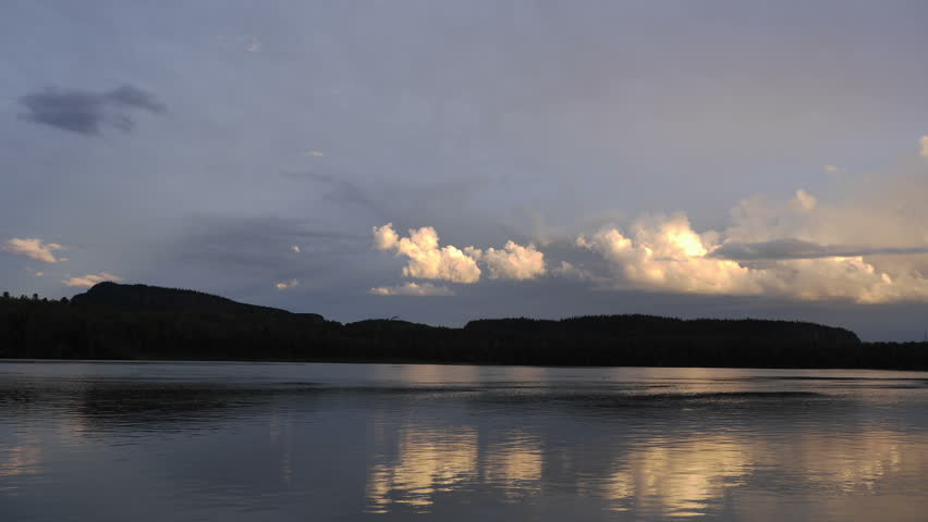 Time lapse from Nipigon - Wide view at dusk - Canada