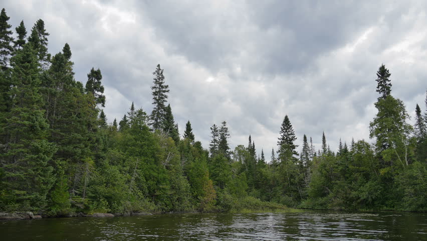 Before the storm on a lake in Ontario - Canada - Time lapse