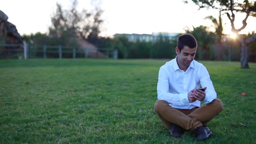 young man using his mobile
