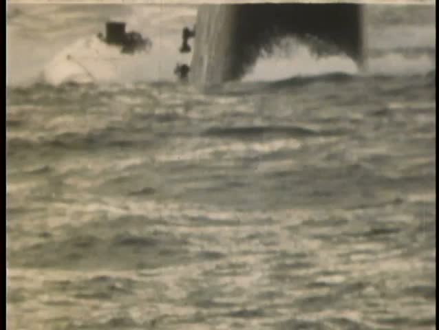 Close-up of submarine diving