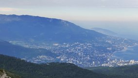 Panorama of Yalta coast from Mount Ai-Petri Crimea.