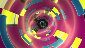 Seamless looped footage for any event, music videos, LED and VJ's screens. Abstract background with animation of spinning abstract futuristic tunnel with light  