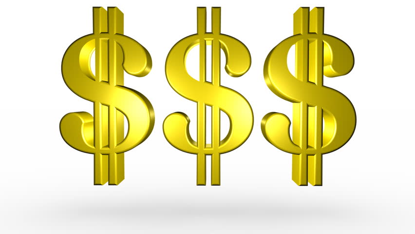 Three Golden Dollar Signs Bouncing Stockvideos Filmmaterial Three Golden Dollar Signs Bouncing