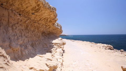 View to famous Ajuy stone beach in the south of Fuerteventura, second biggest Canary island, Canary Islands, Spain.

