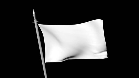 white flag waving over black