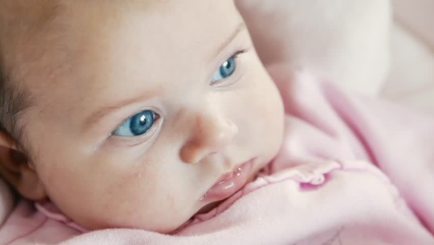 cute baby girl with blue eyes