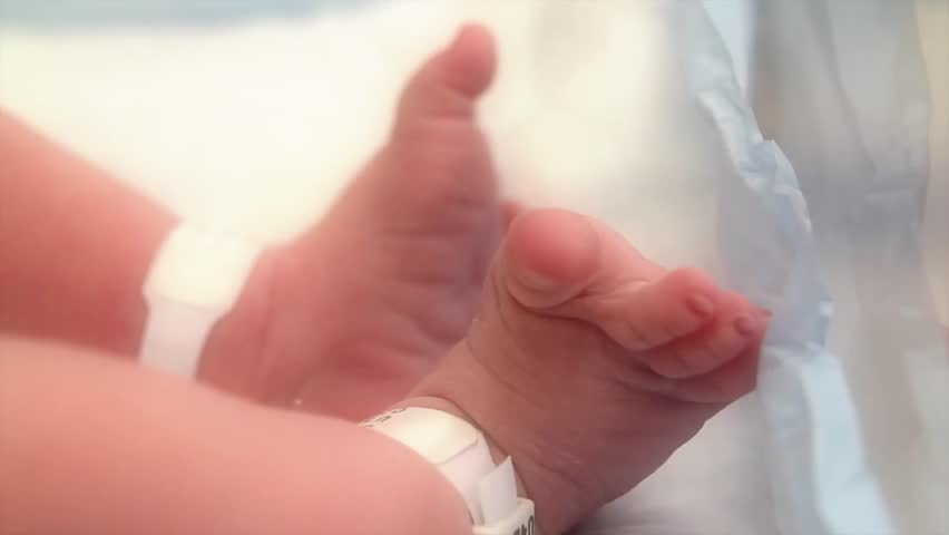A newborn baby at the hospital