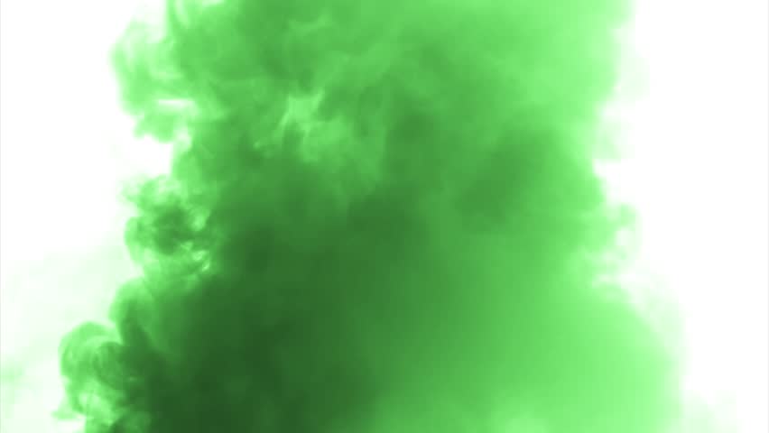 Green Cloud Smoke Ink On Stock Footage Video (100% Royalty-free