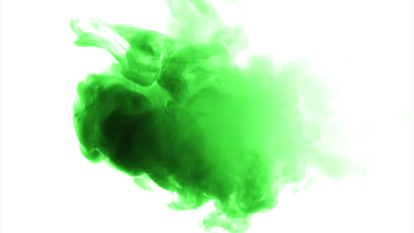 Green Cloud Smoke Ink On Stock Footage Video (100% Royalty-free