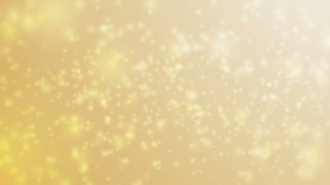 Soft beautiful gold backgrounds.Moving golden gloss particles on background loop. Winter theme Christmas background with snowflakes.
