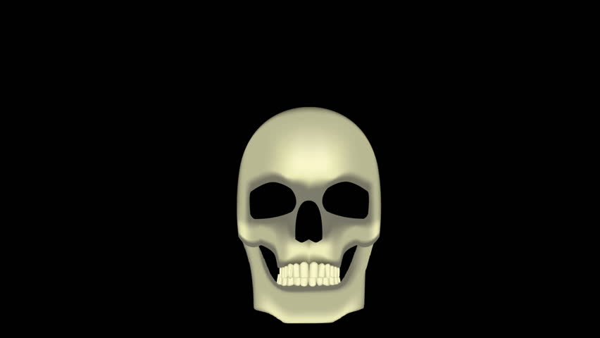 Skull and cross bones animated illustration. HD 1080.