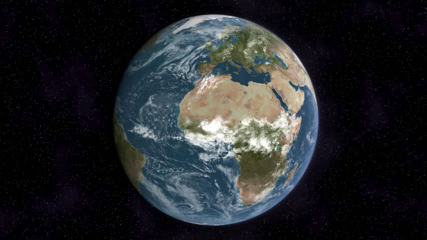 Realistic Earth slowly rotating around its axis (loop able). Royalty-Free Stock Footage #211621