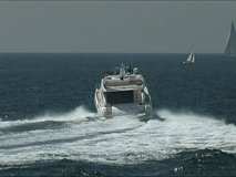 Motor yacht at sea, clip 3