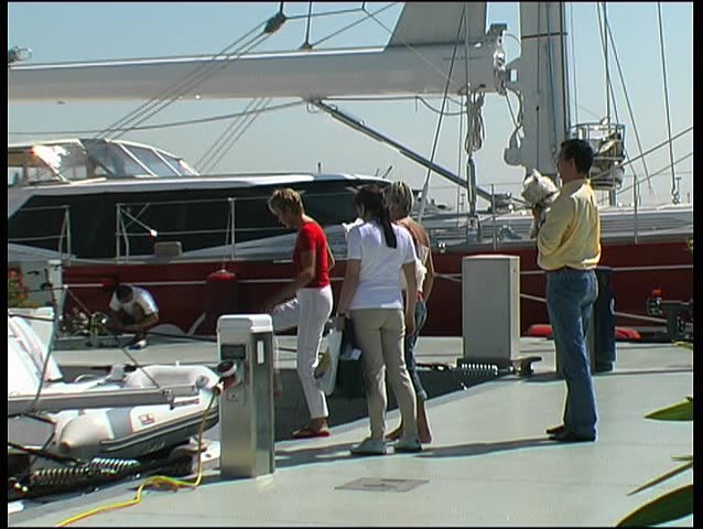 Charter guests arriving
