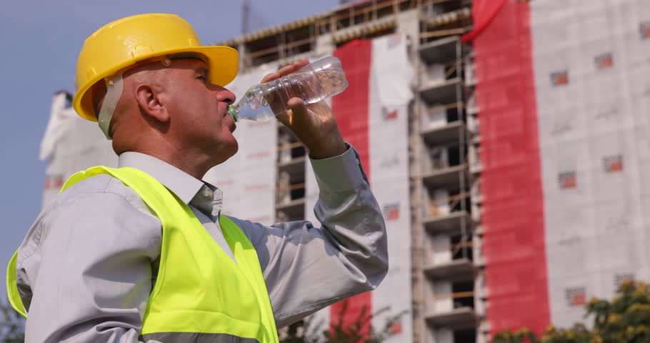 Thirsted Engineer Drinking Water In Stock Footage Video 100 Royalty Free 21194398 Shutterstock