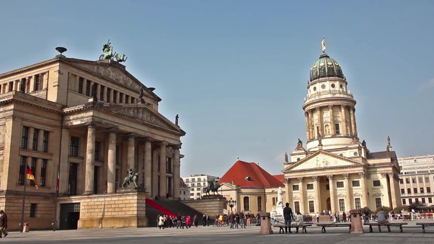timelapse clip of the gendarmenmarkt in berlin