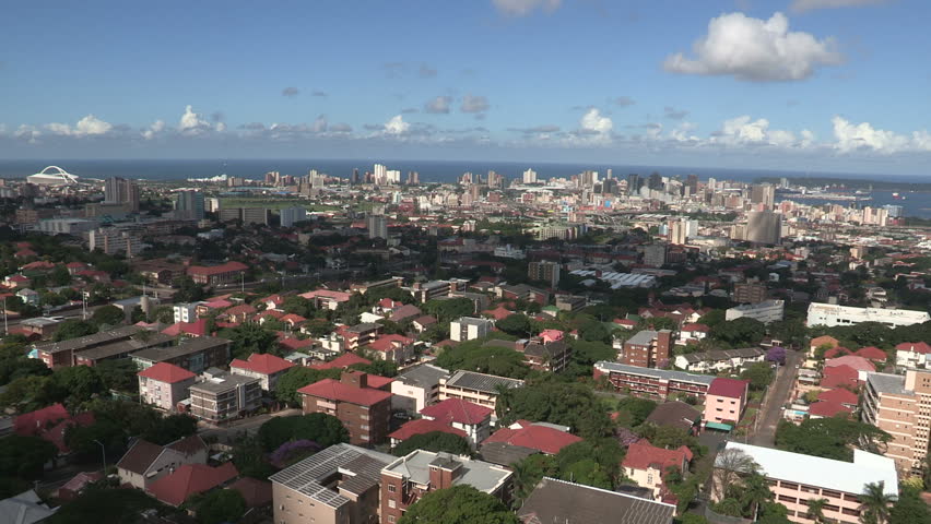 Extreme wide shot of Durban 