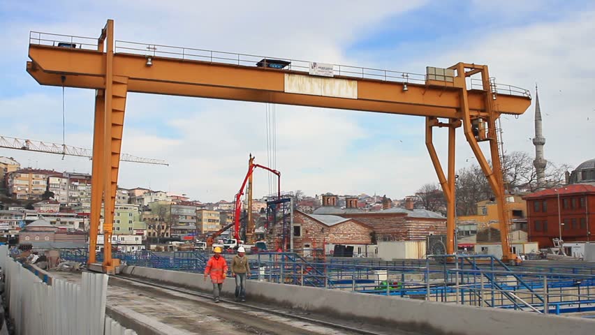 ISTANBUL - FEBRUARY 22: Marmaray public transport project, construction site on