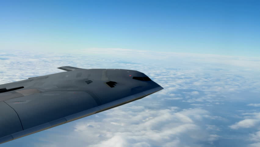 A B-2 Spirit Stealth Bomber dropping a MOP bunker buster bomb. 