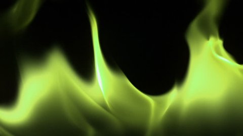 Extreme Close-up of fire flame changing color, Slow Motion