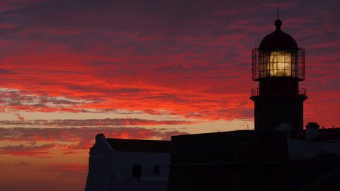 Lighthouse in Portugal at sunset