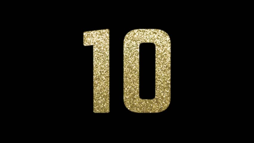 10 Second New Year's Eve countdown with golden glitter numbers and explosion. Happy new year 2017 background. Festive HD animation. Royalty-Free Stock Footage #21235552