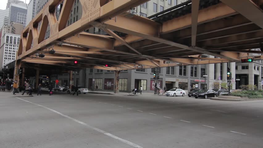 Chicago Train Crossing Over the Stock Footage Video (100% Royalty-free