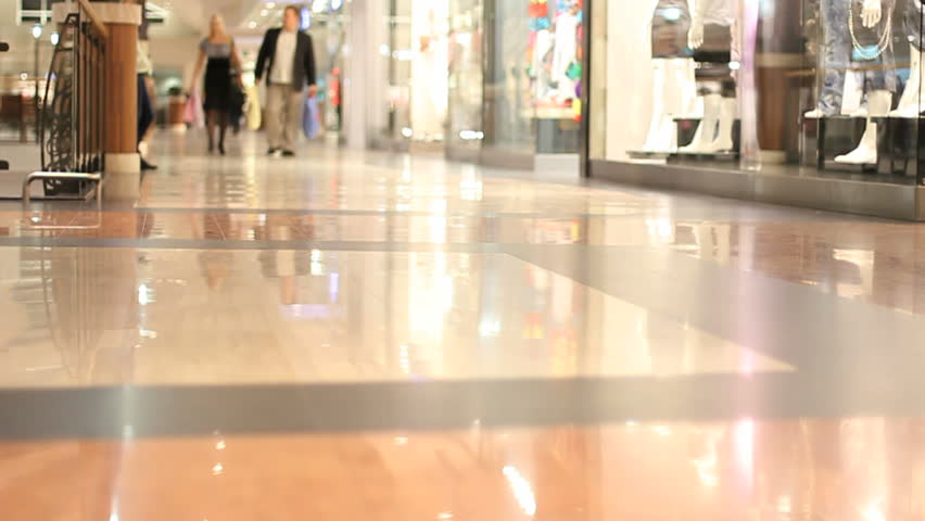 Shopping mall alley slow motion 1