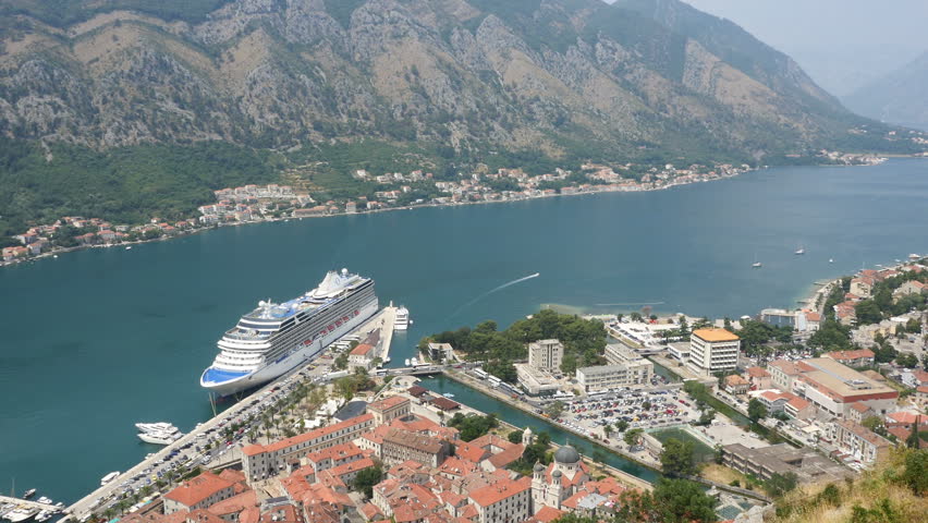 Looking over the Bay of Kotor in Montenegro