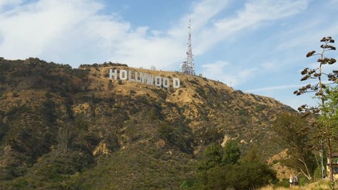 summer day famous los angeles hollywood hills sign panorama 4k usa