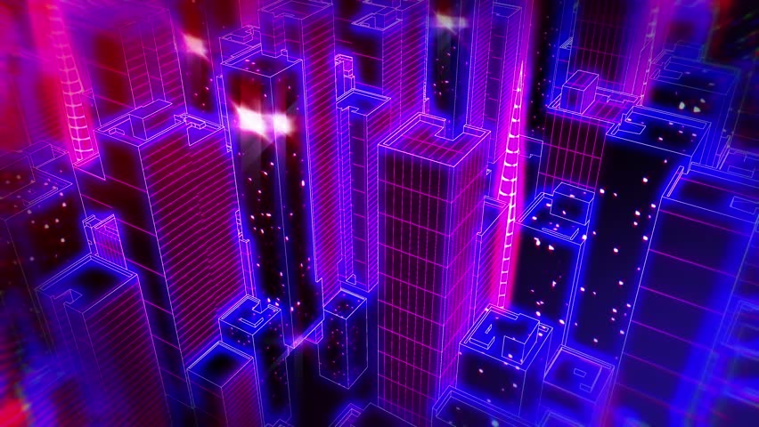 Retrofuturistic cityscape seamless background. - Powered by Shutterstock - Get 15% off with code: PIKWIZARD15