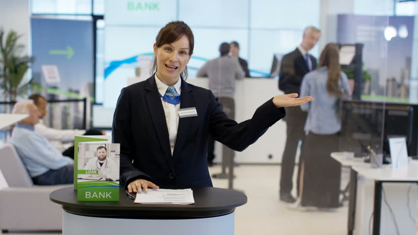 4k friendly bank worker greeting Stock Footage Video (100% Royalty-free) 21274642 | Shutterstock