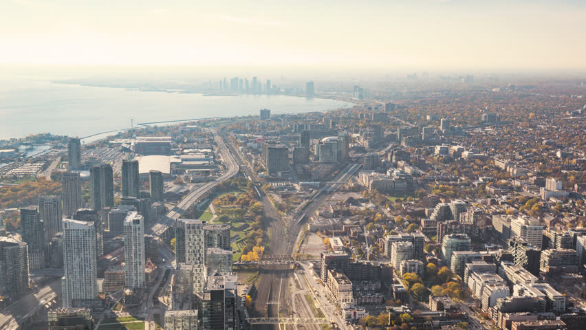 Toronto, Canada, Timelapse  - The West of Toronto during the daytime (Wide Angle).
