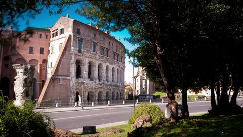 Marcellus Theater or Marcello Theater in Rome - Time Lapse
