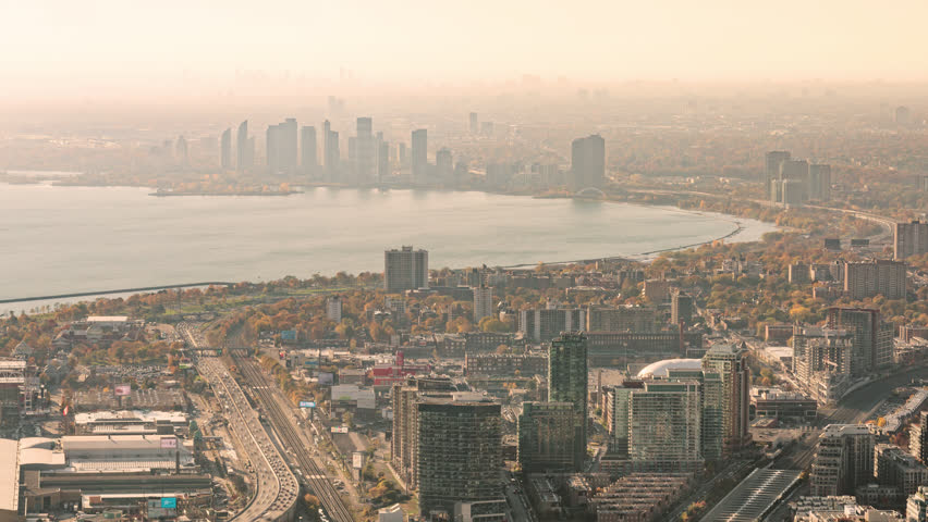 Toronto, Canada, Timelapse  - The West of Toronto during the daytime (Zoom).
4K timelapse clip of Toronto