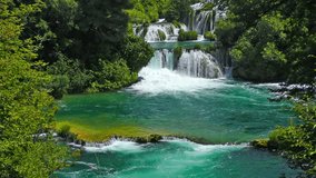 National Park Waterfalls Krka in Dalmatia Croatia Europe, full HD video