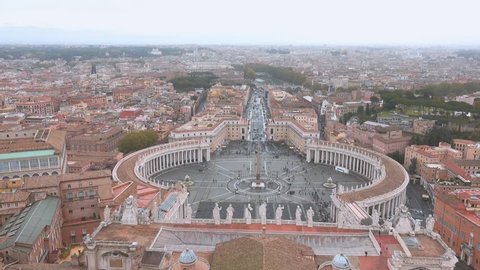 The famous Vatican in Rome - aerial view from the top of St Peters Basilica