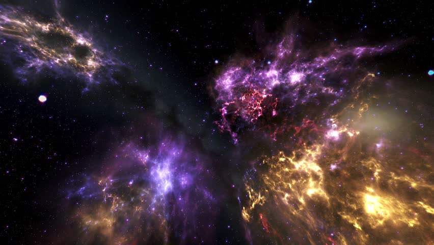 4K Flying through Nebulas in Galaxy out to Outer Space 3D Animation This footage is fully Computer Generated Imagery.No NASA images were used. | Shutterstock HD Video #21318202